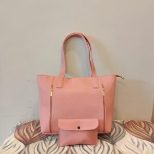Soft Pink Tote Bag with Matching Pouch