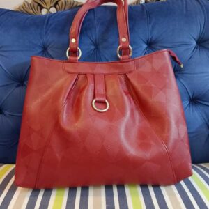 Luxurious Red Quilted Faux Leather Shoulder Bag